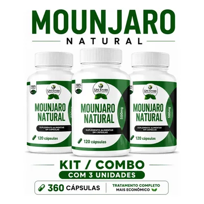 3 Potes Mounjaro Natural 3 Potes 360 Caps Kit 100% Natural