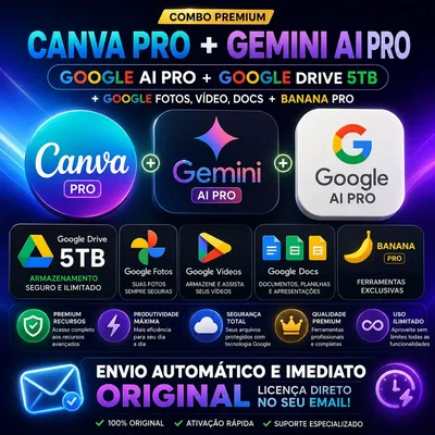 Canva Pro Original + Google Gemini Pro Ai