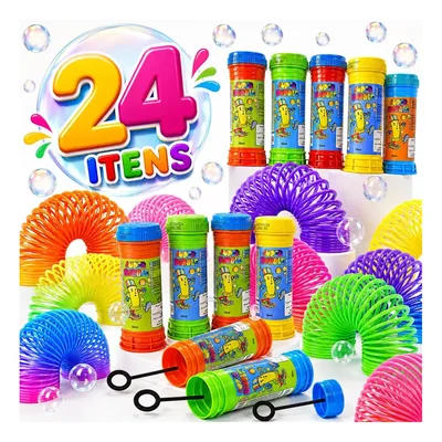 Kit 12 Bolhas De Sabão + 12 Molas Maluca Lembrancinha Festa