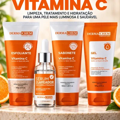 Kit Skincare Vitamina C Clareador Melasma Facial Dermachem