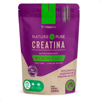 Creatina 500g Pura Monohidratada Micronizada À 180 Mícrons