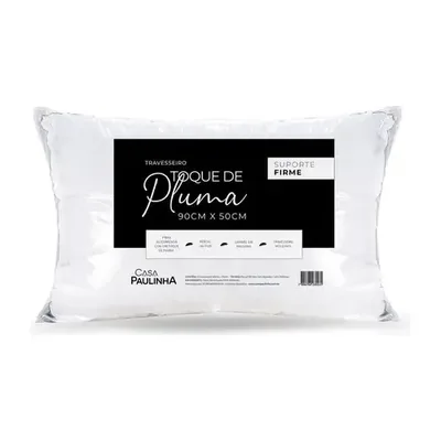Travesseiro Toque De Pluma Suporte Firme 90x50 Premium