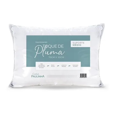 Travesseiro Toque Pluma Medio 70x50 Fibra Siliconizada
