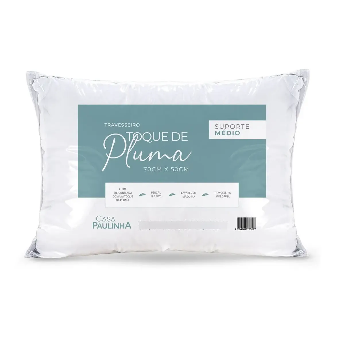 Travesseiro Toque Pluma Medio 70x50 Fibra Siliconizada