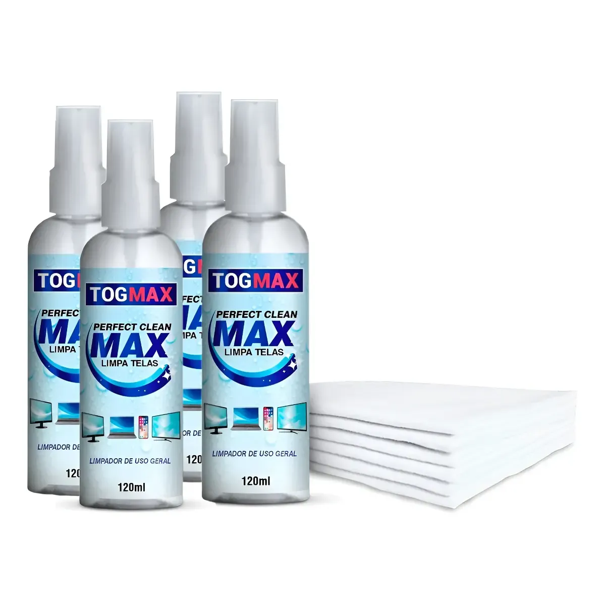 Limpa Telas 120ml Limpeza Computador Celulares Combo 4 Und
