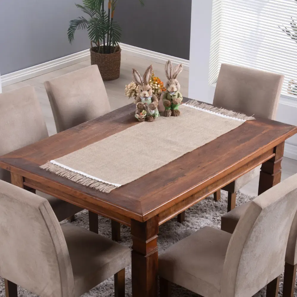 Caminho De Mesa Posta 1 Peça 130cm X 46cm Rustico