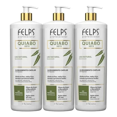 Felps Quiabo Xbtx Alinhamento Capilar 3x1l + Brinde