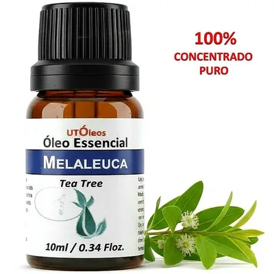 Óleo Essencial de Melaleuca (Tea Tree) - 100% Puro - Frasco vidro com gotejador - Utoleos