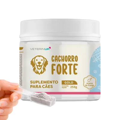 Suplemento Cachorro Forte Gold 250g para Cães com Ômega 3, Glucosamina e Condroitina Veterinup