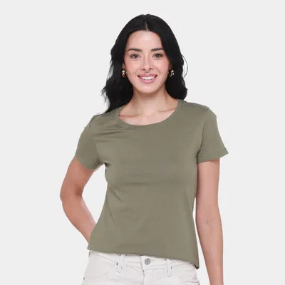 Camiseta Básica Hering Slim World Feminina