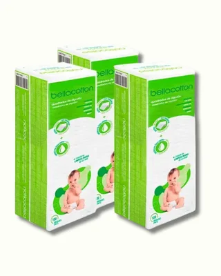 Algodao Bellacotton Quadrado Bebe Sem Perfume - 300 Unidades