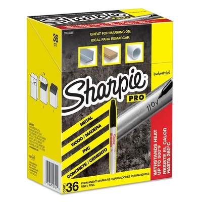 Marcadores permanentes Sharpie Industrial Fine Tip Black 36 unidades