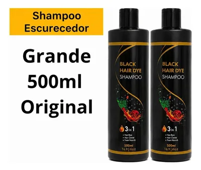 Kit 2x Shampoo Tonalizante Preto 3 Em 1 Hidralise 500ml