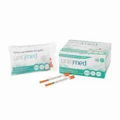 Seringa para insulina 1,0 ml 6x0,25mm 100un uniqmed