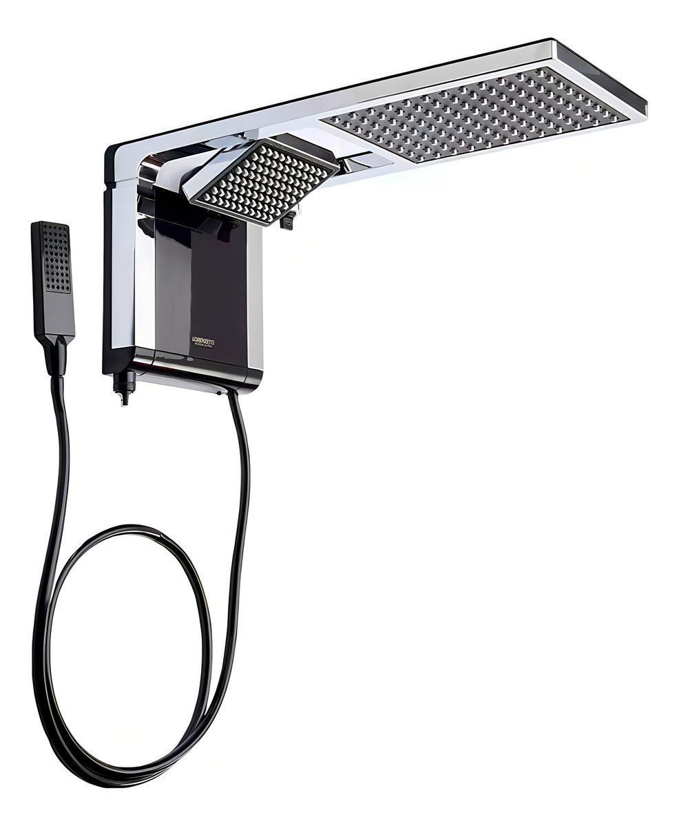 Chuveiro Lorenzetti Acqua Duo Elétrico de Parede Preto Cromado 7800w 220v