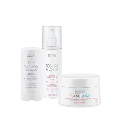 Kit Fluído Segura a Onda + Seca Sem Frizz + Máscara Nutritiva Efeito Teia - Amend