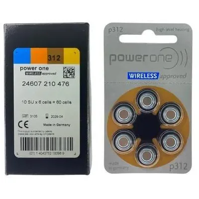 60 Pilhas Baterias Aparelho Auditivo Modelo 312 Extra Power One 10 cartelas 1 Caixa
