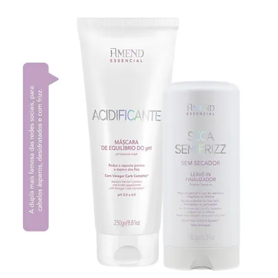 Kit Seca Sem Frizz e Acidificante Amend Essencial