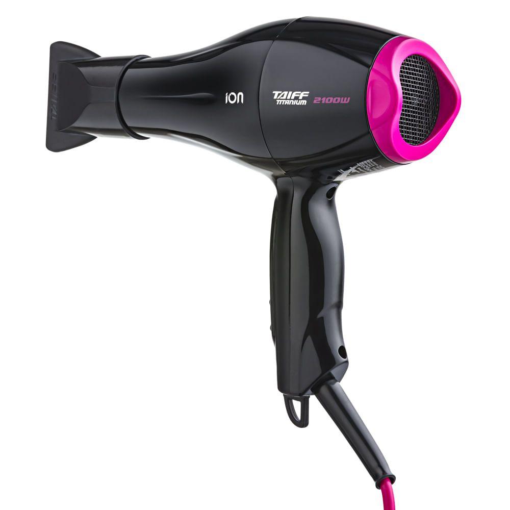 Secador de Cabelo Titanium 2100W Pink - Preto/Pink / 220v - Taiff