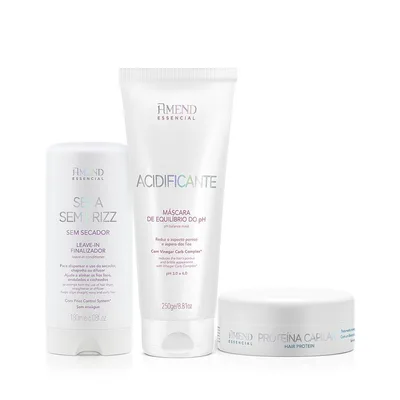 Kit Acidificante Seca Sem Frizz Proteína Capilar Amend Essencial