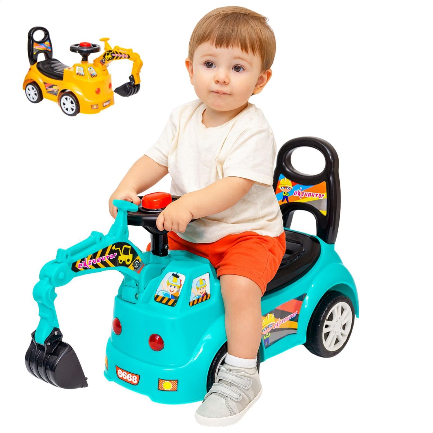 Escavadeira de Brinquedo Gigante Retroescavadeira Articulada Trator Infantil - ATENTU