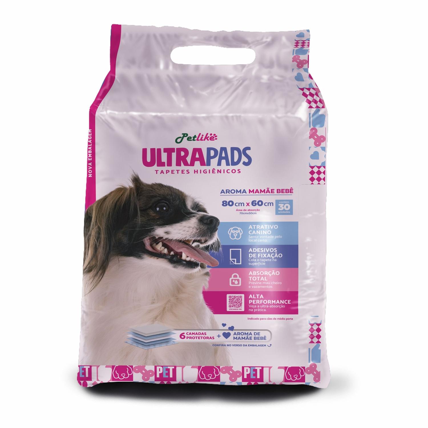 Tapete Higiênico Para Cães Ultra Pads 80x60 30und Aroma Bebê - Entrerios