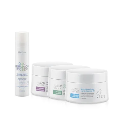 Kit Máscaras Science Hidratante, Nutritiva e Reconstrutora e Perfume Capilar em Óleo Amend