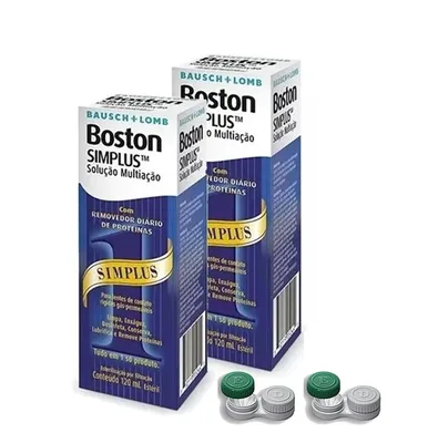 Boston Simplus 120ml Bausch + Lomb Solução Multiação Para Lentes Rígidas - 02 Caixas - Bausch & Lomb