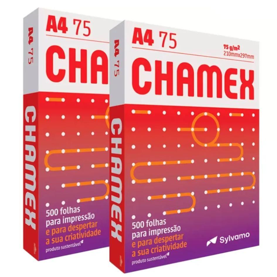 2 Chamex 500 Folhas Papel Sulfite Oficio A4 Resma