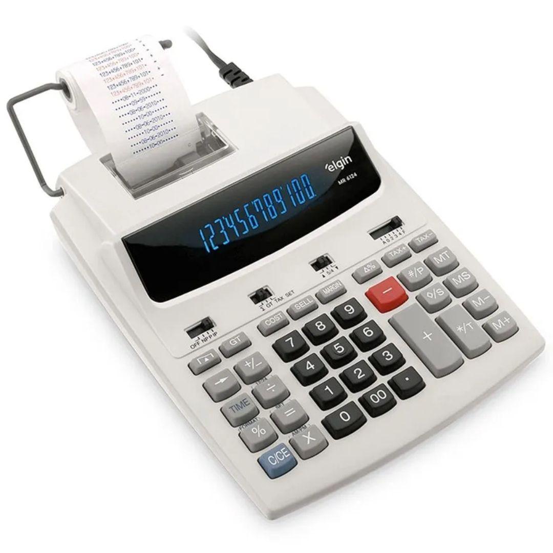 Calculadora Eletronica de Mesa 12 Dígitos com Bobina Visor Fluorescente Elgin MR-6124