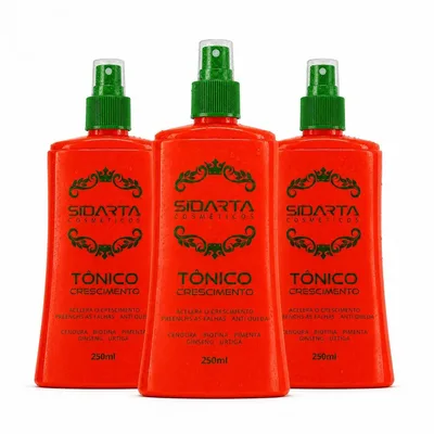 3 TÔNICOS F CAPILAR SIDARTA 250ml Crescimento Acelerado