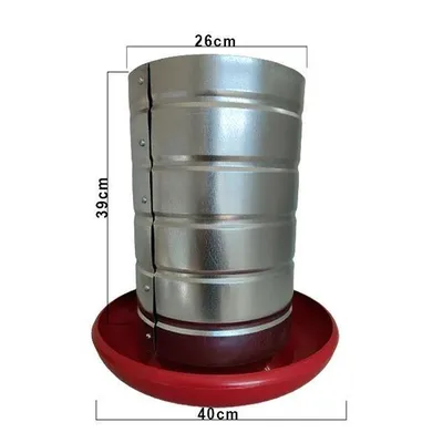 Kit 5 Comedouros Tubulares 20kg Frango Aves Galinha Faisão Prato Anti Desperdicio - AVIPET