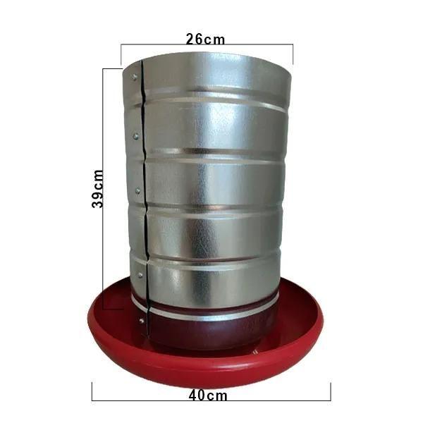 Kit 5 Comedouros Tubulares 20kg Frango Aves Galinha Faisão Prato Anti Desperdicio - AVIPET