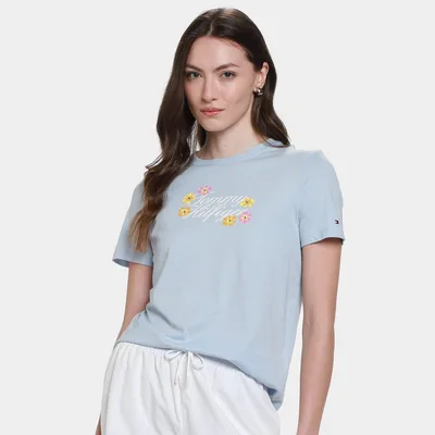 Camiseta Tommy Hilfiger Jersey Gr Flower Feminina