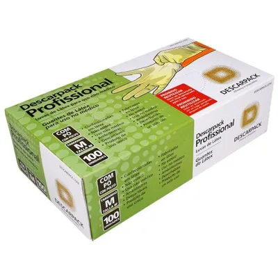 Luva Látex Profissional Não Médica C/Pó 100UN - Descarpack