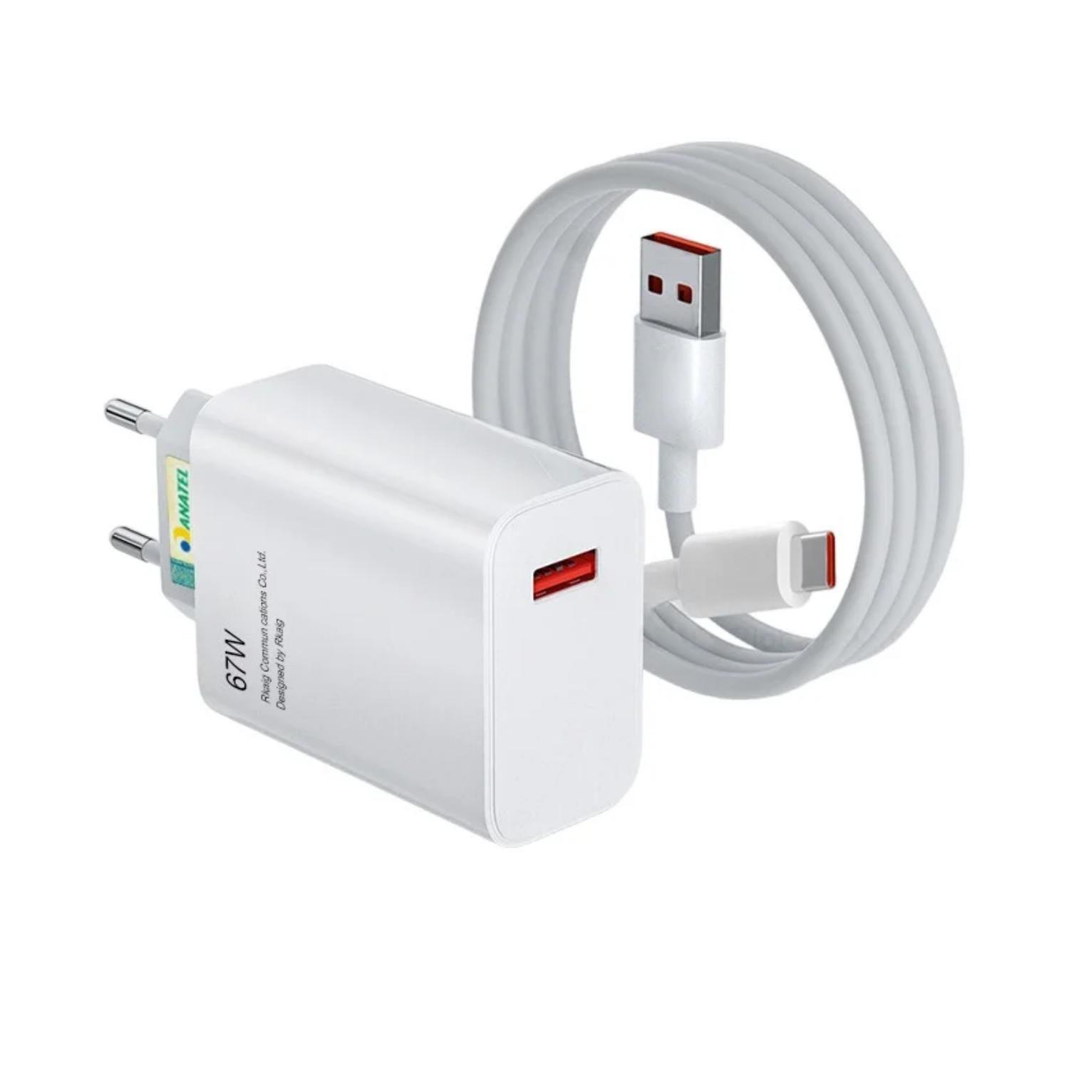 Carregador Turbo UsbC 67W Compatível com Xiaomi Note 11 12 13 Poco X3 X4 X5 X6 Pro - lehmox