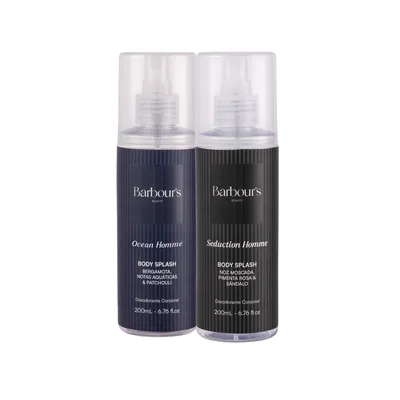 Kit Body Splash Ocean e Seduction Homme Barbours 200ml - Barbours Beauty