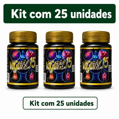 Kit 25 Vegetal 15 com 15 Cápsulas Suplemento Alimentar 500mg