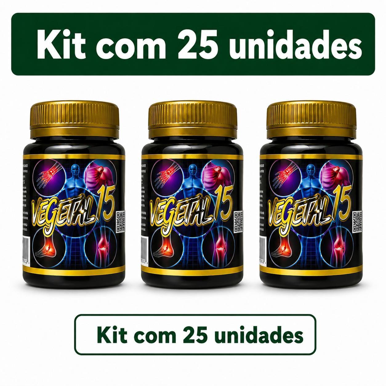 Kit 25 Vegetal 15 com 15 Cápsulas Suplemento Alimentar 500mg