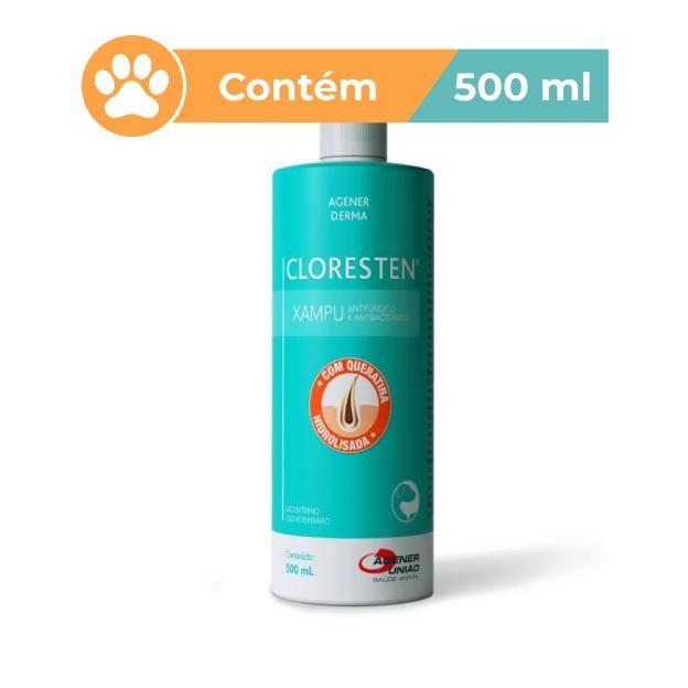 Shampoo Cloresten Dermatologico para Cães e Gatos 500 ml - Dr Clean