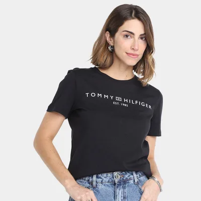 Camiseta Tommy Hilfiger Reg Corp Logo Feminina