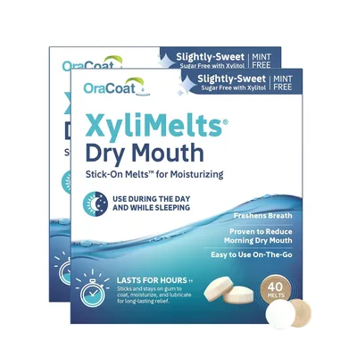 Caixa de 80 unidades para alívio da boca seca, XyliMelts, sem menta - Oracoat
