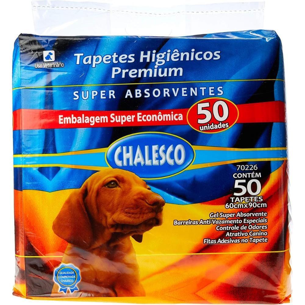 Tapete Higiênico Antivazante Absorvente para Cachorro com 50 Unidades CHALESCO