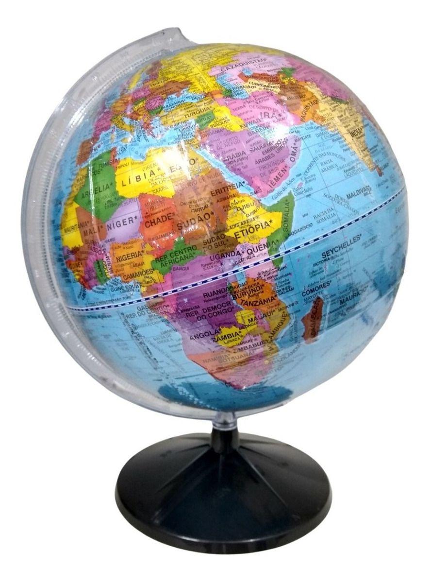 Globo Terrestre Político Tátil Braile Alto Relevo 30cm - Libreria