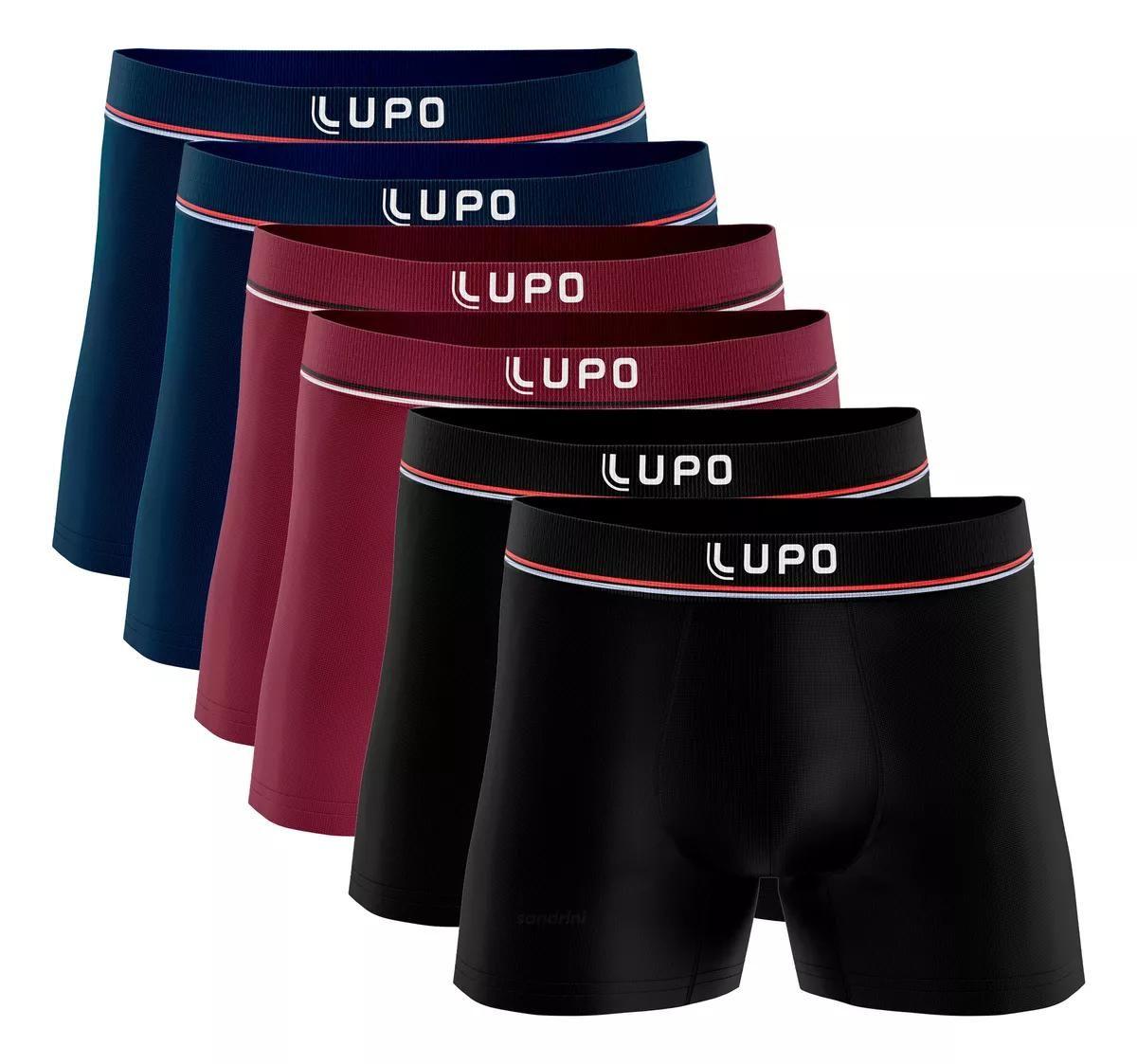 Kit 6 Cuecas Lupo Boxer Poliamida Microfibra Sem Costura 436