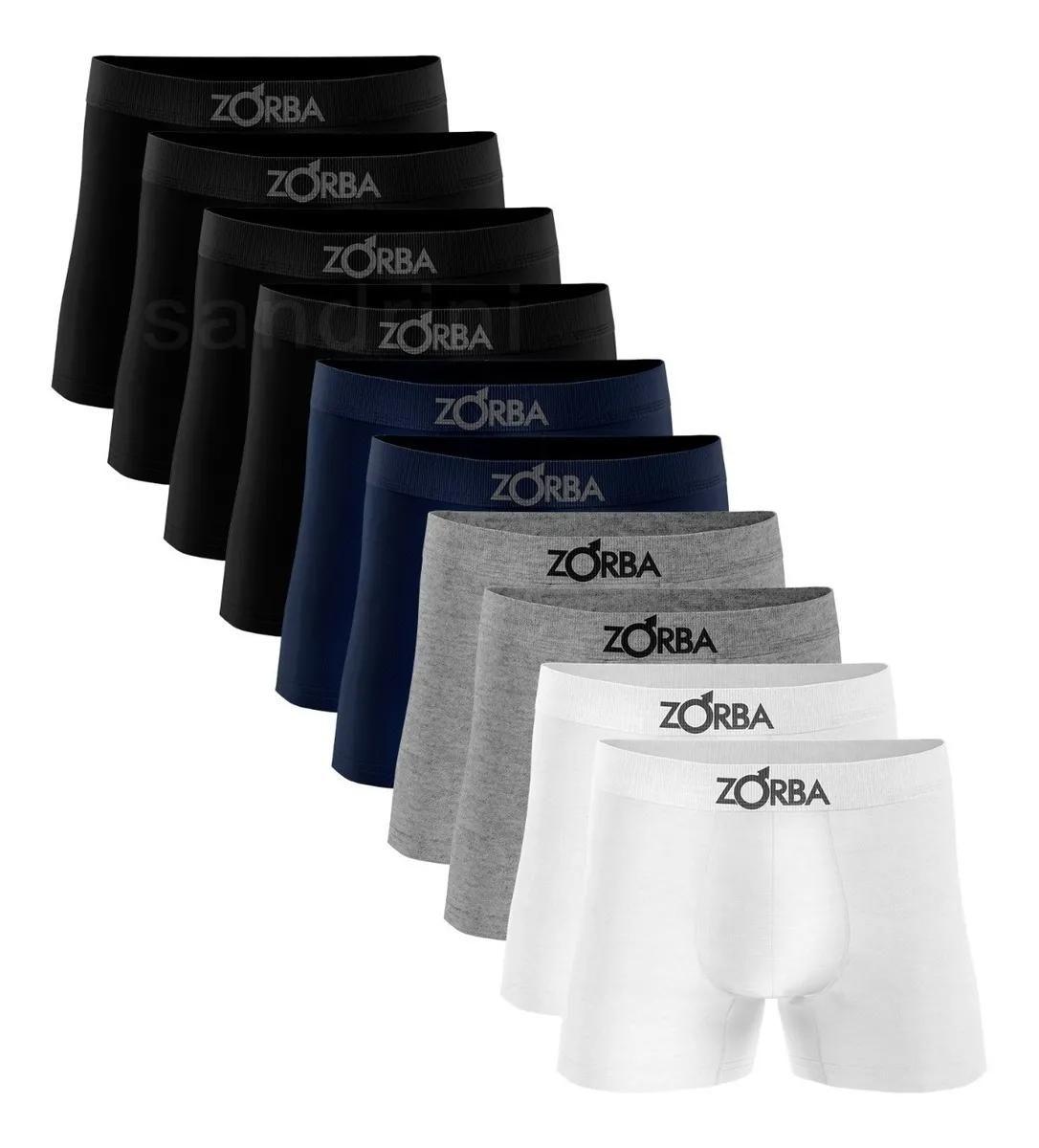 Kit 10 Cuecas Boxer Masculina Zorba Algodão Sem Costura Adulto