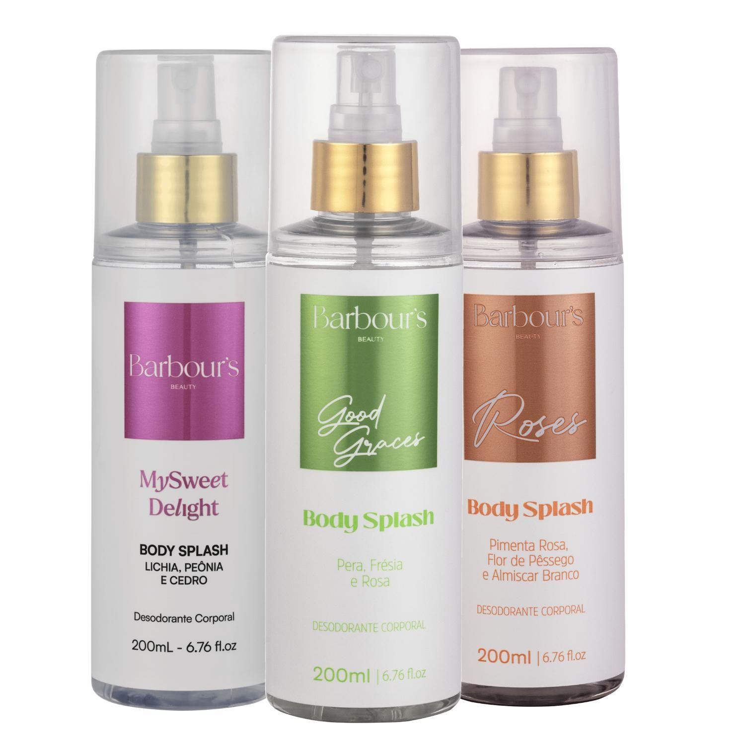 Kit 3 Body Splash Good Graces My Sweet Delight Roses Barbours - Barbours Beauty