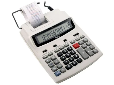 Calculadora de Mesa Elgin 12 Dígitos com Bobina Visor Impressora Rápida Fácil Uso Profissional MR6125