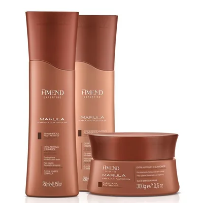 Kit Shampoo Condicionador Máscara Amend Expertise Marula Fabulous Nutrition