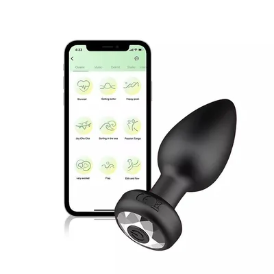Plug anal vibrador bluetooth controle no celualr 10 modos de vibração GS-APP - S HANDE